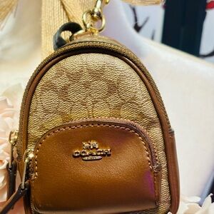 Coach Tan and Brown Mini Bag
